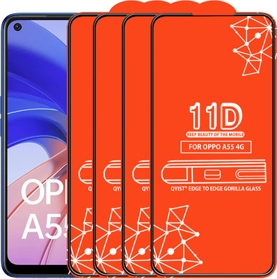 Qyist Edge To Edge Tempered Glass for Oppo A55 4G(Pack of 4)
