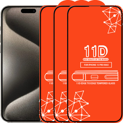 Roxel Edge To Edge Tempered Glass for Iphone 15 Pro Max(Pack of 3)