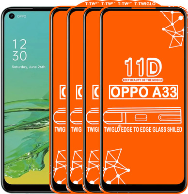 TWIGLO Edge To Edge Tempered Glass for OPPO A33(Pack of 4)