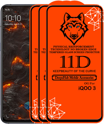 DeepzHub Edge To Edge Tempered Glass for IQOO 3(Pack of 3)