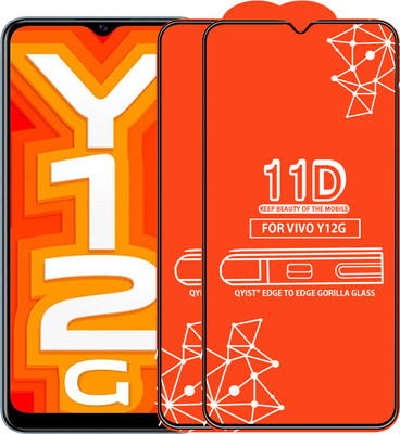 Qyist Edge To Edge Tempered Glass for Vivo Y12G(Pack of 2)