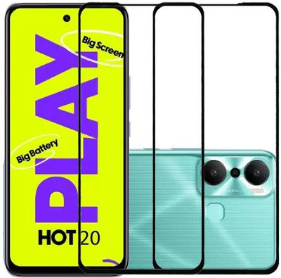 KMPERED Edge To Edge Tempered Glass for Infinix Hot 20 Play(Pack of 2)
