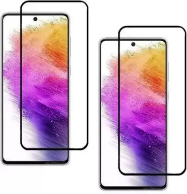 NaturalBuy Edge To Edge Tempered Glass for Samsung Galaxy A73 5G -| / Tempered Glass | Screen Protector Full HD Quality Tempered Glass Anti-Scratch Edge to Edge Coverage with Easy Installation Kit (Black) |(Pack of 2)