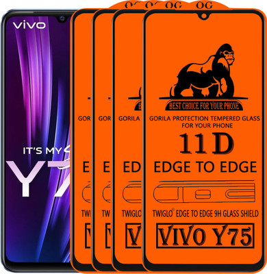 TWIGLO Edge To Edge Tempered Glass for VIVO Y75(Pack of 4)