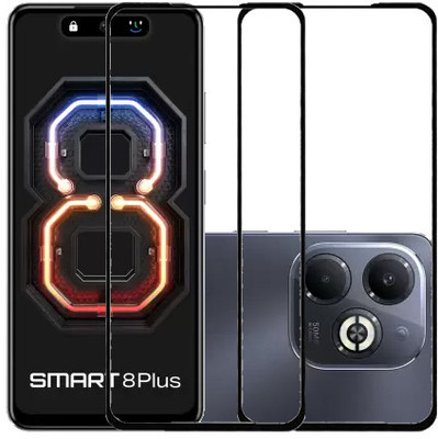 KMPERED Edge To Edge Tempered Glass for Infinix Smart 8 Plus, INFINIX SMART 8 PLUS(Pack of 2)