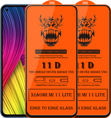Forego Edge To Edge Tempered Glass for Xiaomi Mi 11 Lite(Pack of 2)