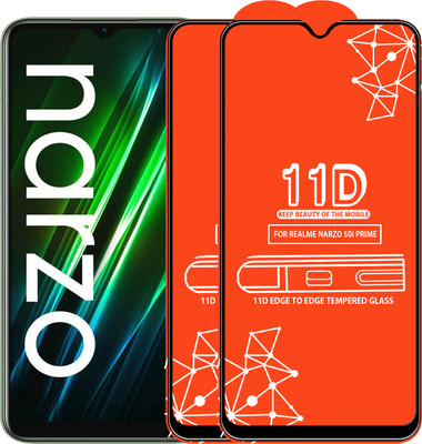 Roxel Edge To Edge Tempered Glass for Realme Narzo 50I Prime(Pack of 2)