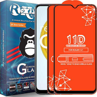 Roxel Edge To Edge Tempered Glass for Realme C21(Pack of 2)