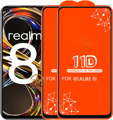 SEVEN7STAR Edge To Edge Tempered Glass for Realme 8i(Pack of 2)