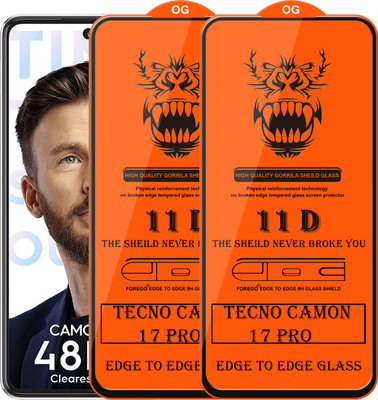 Forego Edge To Edge Tempered Glass for Tecno Camon 17 Pro(Pack of 2)