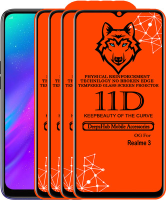 DeepzHub Edge To Edge Tempered Glass for Realme 3(Pack of 4)