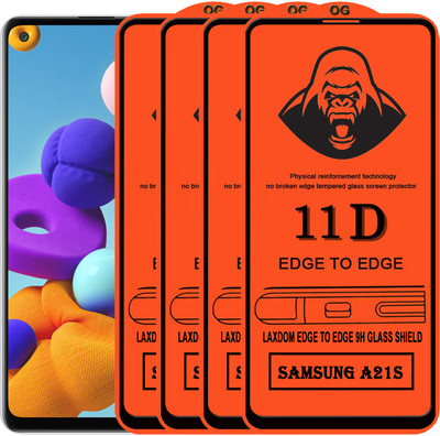 Laxdom Edge To Edge Tempered Glass for SAMSUNG GALAXY A21S(Pack of 4)