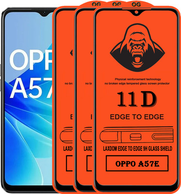 Laxdom Edge To Edge Tempered Glass for OPPO A57E(Pack of 3)