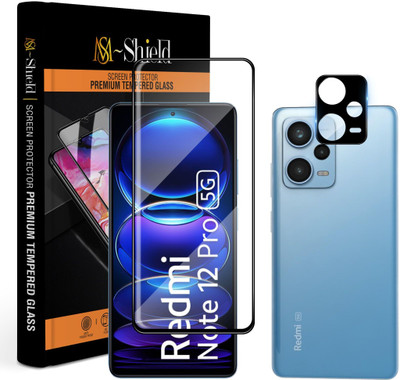 MS-Shield Edge To Edge Tempered Glass for Redmi Note 12 Pro 5G, With Camera Lens Protector(Pack of 1)