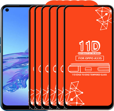 Qyist Edge To Edge Tempered Glass for Oppo A53S(Pack of 6)