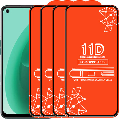 Qyist Edge To Edge Tempered Glass for Oppo A55S(Pack of 4)