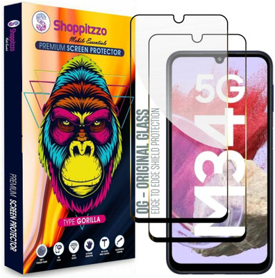 Shoppitzzo Edge To Edge Tempered Glass for Samsung M34 5G**DuraGlass**Millitary Grade-Anti Explosion-Tempered Glass/Full Screen Coverage-Edge to Edge/9H Hardness/With Easy Installation Kit(Pack of 2)