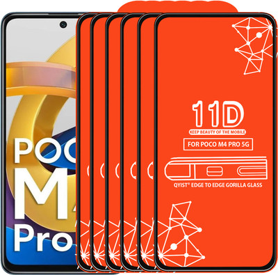 Qyist Edge To Edge Tempered Glass for Poco M4 Pro 5G(Pack of 6)