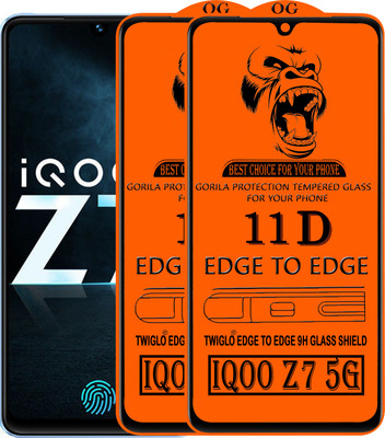 TWIGLO Edge To Edge Tempered Glass for IQOO Z7 5G(Pack of 3)