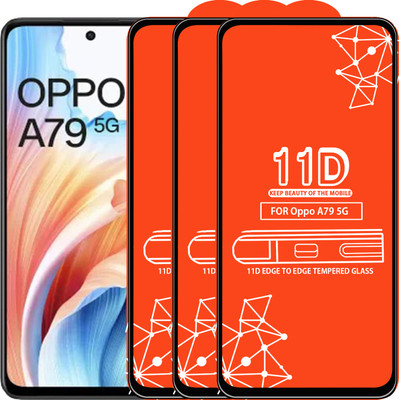 Qyist Edge To Edge Tempered Glass for Oppo A79 5G(Pack of 3)