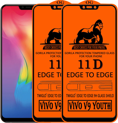 TWIGLO Edge To Edge Tempered Glass for Vivo V9 Youth(Pack of 2)