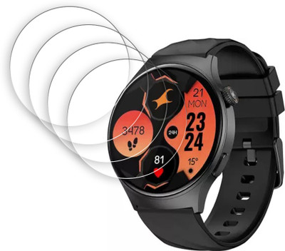 SOMTONE Edge To Edge Tempered Glass for Fastrack Optimus Pro 1.43 inch SMARTWATCH SCREEN GUARD(Pack of 4)