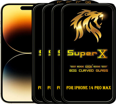PFOAM Edge To Edge Tempered Glass for APPLE IPHONE 14 PRO MAX(Pack of 4)