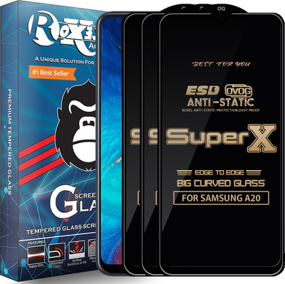 Roxel Edge To Edge Tempered Glass for SAMSUNG A20(Pack of 3)
