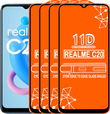 CYOR Edge To Edge Tempered Glass for REALME C20(Pack of 4)