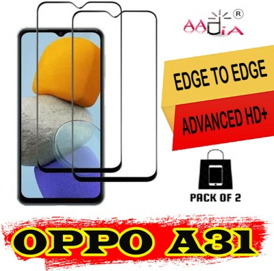 aadia Edge To Edge Tempered Glass for OPPO A31(Pack of 2)