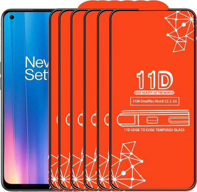 Qyist Edge To Edge Tempered Glass for Oneplus Nord Ce 2 5G(Pack of 6)