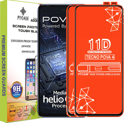 PFOAM Edge To Edge Tempered Glass for TECNO POVA 4(Pack of 2)