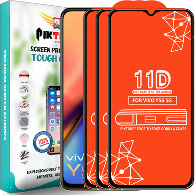 PikTrue Edge To Edge Tempered Glass for Vivo Y56 5G(Pack of 3)