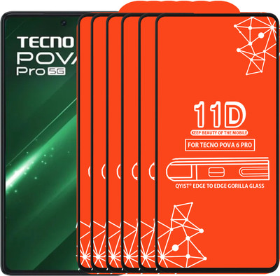 Qyist Edge To Edge Tempered Glass for Tecno Pova 6 Pro(Pack of 6)