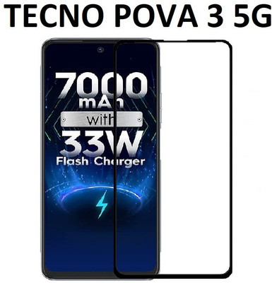 kentop Edge To Edge Tempered Glass for Tecno Pova 3 5G(Pack of 1)