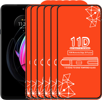 Qyist Edge To Edge Tempered Glass for Motorola Edge 20 Fusion(Pack of 6)
