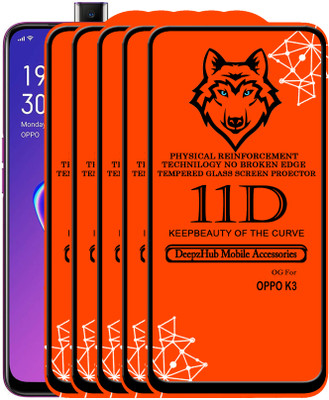DeepzHub Edge To Edge Tempered Glass for OPPO K3(Pack of 5)