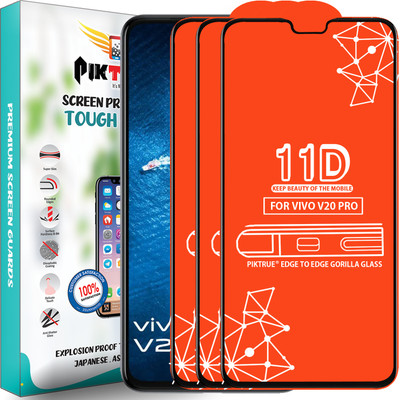 PikTrue Edge To Edge Tempered Glass for Vivo V20 Pro(Pack of 3)