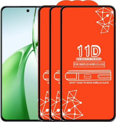 Qyist Edge To Edge Tempered Glass for Oneplus Nord Ce 4 5G(Pack of 3)
