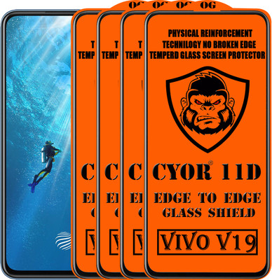 CYOR Edge To Edge Tempered Glass for VIVO V19(Pack of 4)
