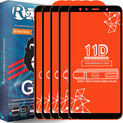 Roxel Edge To Edge Tempered Glass for Samsung Galaxy A7 2018 Edition(Pack of 5)