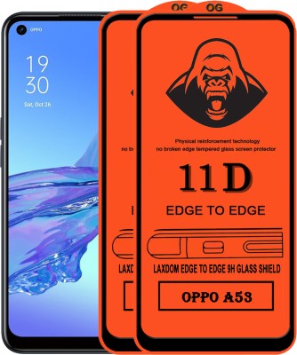 Laxdom Edge To Edge Tempered Glass for OPPO A53(Pack of 2)