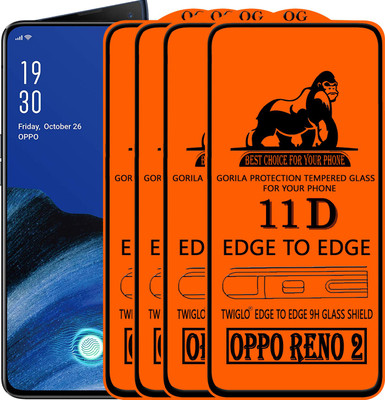 TWIGLO Edge To Edge Tempered Glass for OPPO Reno 2(Pack of 4)