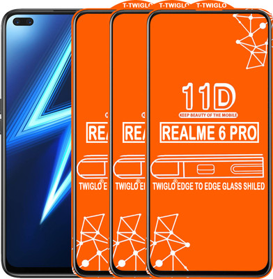 TWIGLO Edge To Edge Tempered Glass for REALME 6 PRO(Pack of 3)
