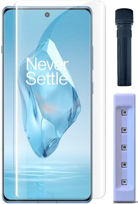 OneTech Edge To Edge Tempered Glass for Oneplus 12R 5G 9H Hardness, UV Advanced HD+ Screen Protector(Pack of 1)