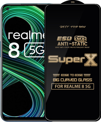 Qyist Edge To Edge Tempered Glass for REALME 8 5G(Pack of 1)