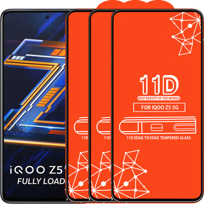 Roxel Edge To Edge Tempered Glass for Iqoo Z5(Pack of 3)