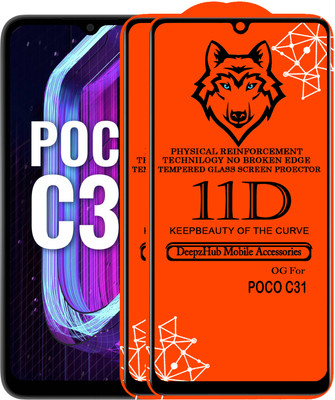 DeepzHub Edge To Edge Tempered Glass for POCO C31(Pack of 2)