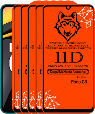 CRodible Edge To Edge Tempered Glass for POCO C3(Pack of 5)