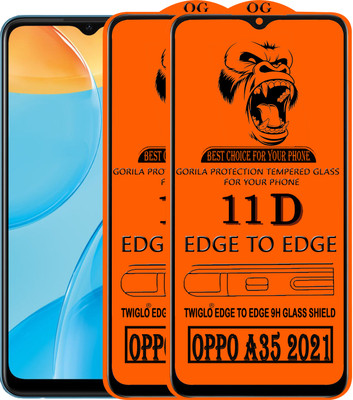 TWIGLO Edge To Edge Tempered Glass for OPPO A35 2021(Pack of 3)